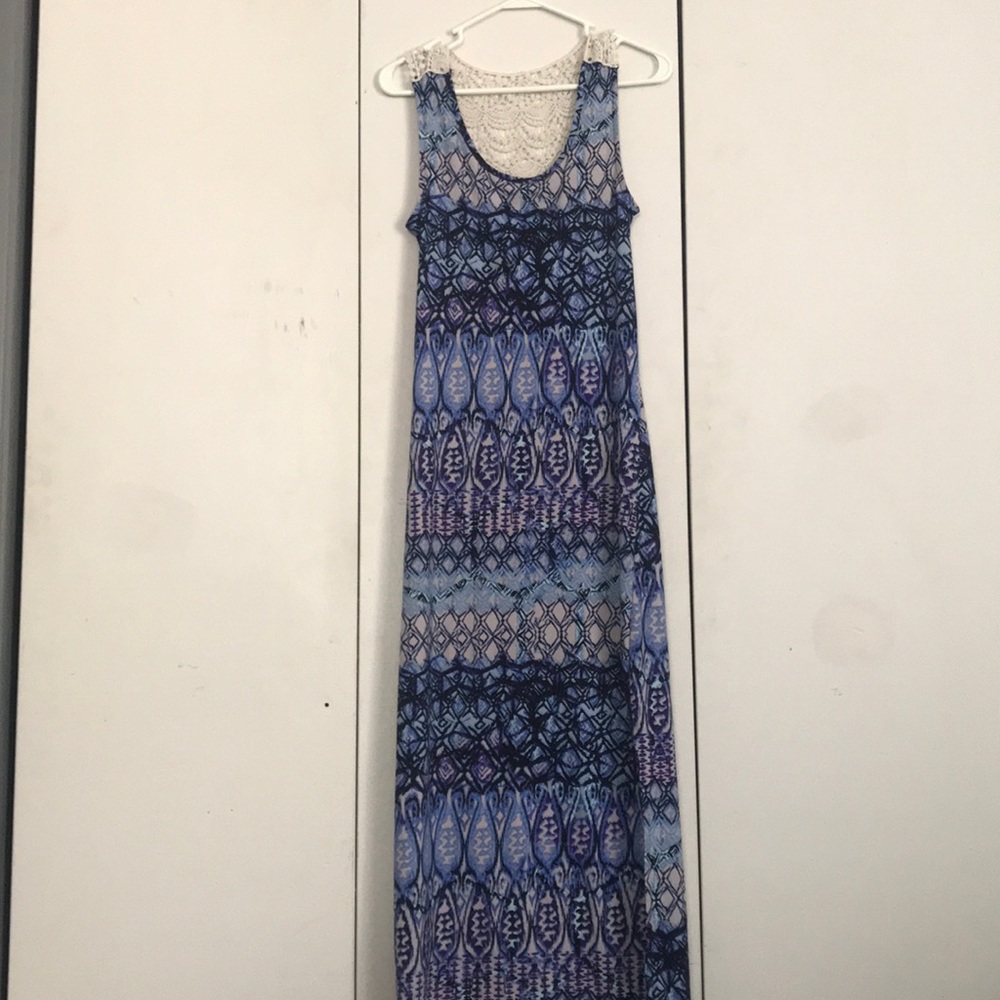 Hot kiss blue/purple dress with crochet back.